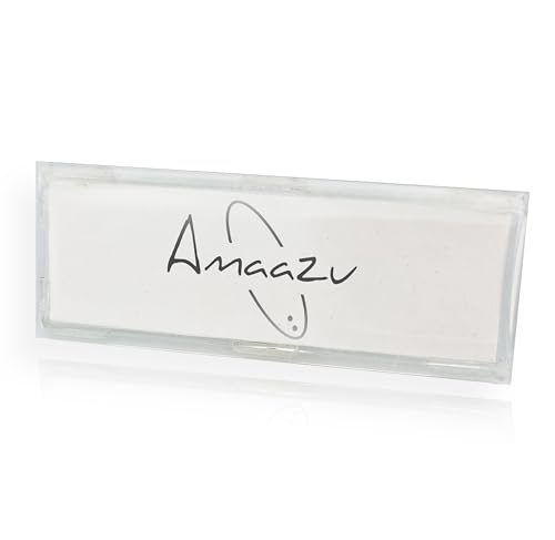 Amaazu Couverture pour plaque porte-nom de boîte aux lettres, dimensions découpe 70 x 24,4 mm, transparente, insert en papier interchangeable, plaque...