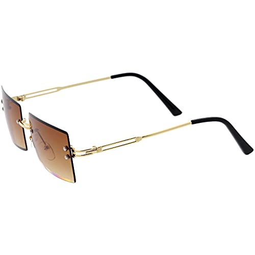 Image of zeroUV - Luxe 90s Inspired Full Rimless Metal Accent Medium Square Sunglasses 57mm