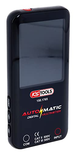 KS Tools 150.1765 Automatik Digital-Multimeter inkl. Prüfspitzen, Rot-schwarz