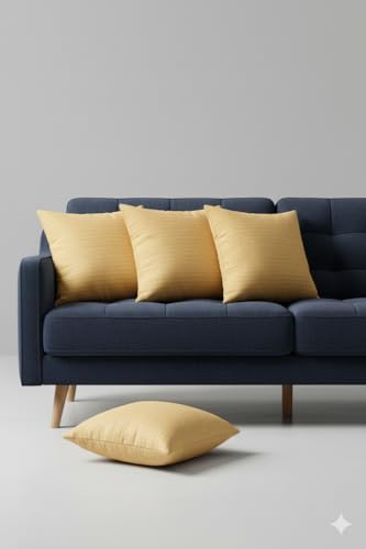 Image of Hotel Quality Premium Fibre Cushions | Cushion 16 inch x 16 inch | Pillow,Cushion,Cushions for, Cushion Pillow,Pillow,Cushions for Bed (Gold, 1)