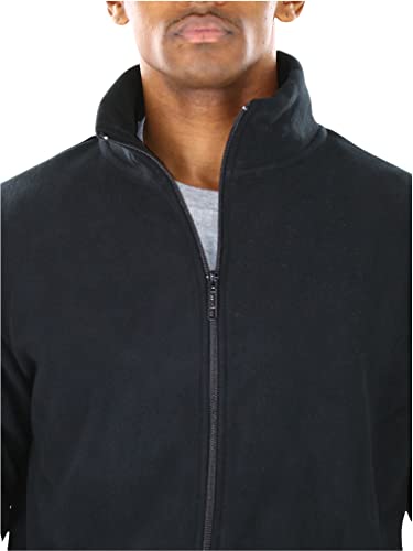 Image of ToBeInStyle Men's Zip Up Long Sleeve High Collar Polar Fleece Jacket