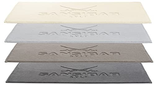 Sansibar Badematte 50x80 cm – Badvorleger, Badteppich aus Reiner Baumwolle – Oeko-TEX, rutschfest und waschbar – Sylt-Design - Sand