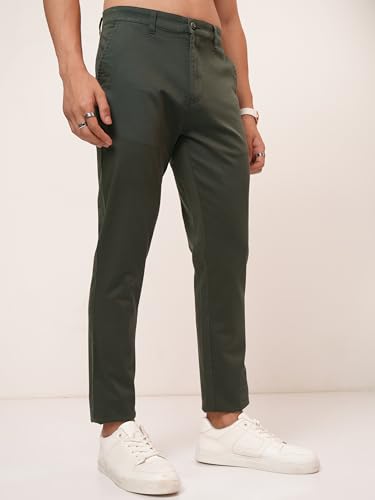Image of Highlander Men's Slim Fit Formal Trousers | Ankle Length |Smart Trousers for Men | Chino Trousers for Men|Elegant Design | Comfortable Fabric for Daily Work & Formal Occasions
