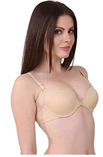 Image of Brachy Women's Poly Cotton Padded Wired T-Shirt, Push-Up Bra (BCA FOPPAN020 32B Beige Beige 32B)
