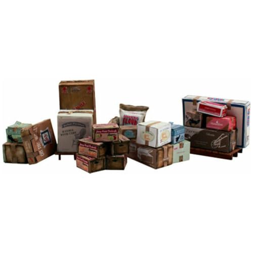 Décor ferroviaire HO Scale Woodland Scenics : assortiment de marchandises miniatures