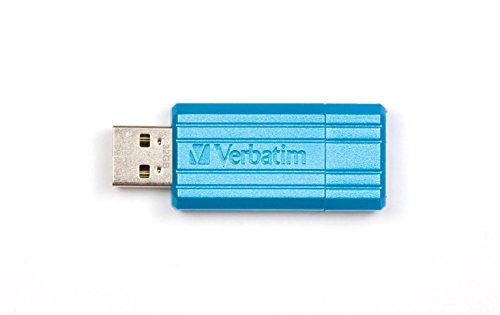 Verbatim Clé USB Pinstripe 32Go I USB 2.0 I Memory Stick USB I pour Laptop Ordinateur Portable ultrabook TV autoradio I Stick USB 2.0 I Clé USB avec mécanisme Poussoir I Bleu caraïbes