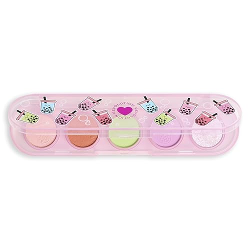 I Heart Revolution Bubble Tea Minimatcha Palette, Schimmernde & Matte Lidschattenpalette mit 5 Farben, Vegan