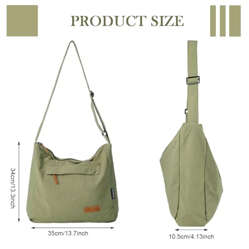 Image of PALAY Crossbody Bag for Woman Men Green Nylon Shoulder Bag with Adjustable Strap Casual Lightweight Multi-pockets Sling Bags for Women