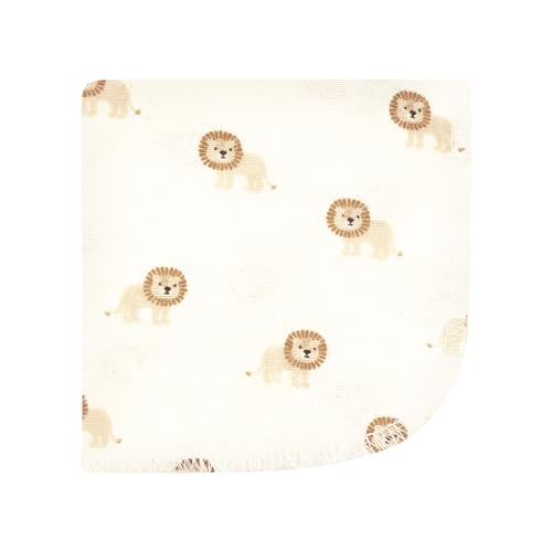 Image of Hudson Baby Unisex Baby Flannel Cotton Poly Washcloths, Brave Lion 12 Pack, One Size