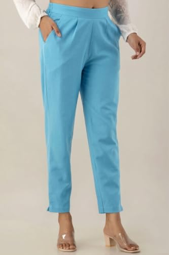 Image of Regular Fit Cotton Woman Trousers Pants Kurti Pant Casual Daily Formal Office Use