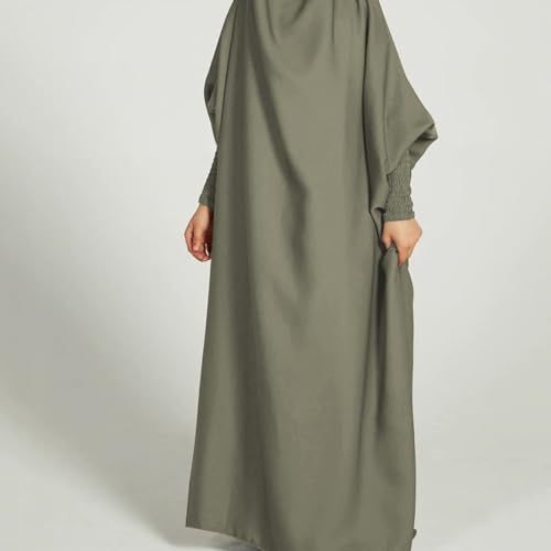 Girls Abayas Ramadan Clothes, Kids Arabian Full Cover Hijab Dubai Kaftan Prayer Dress Muslim Islamic Modest Long Sleeve Robe2