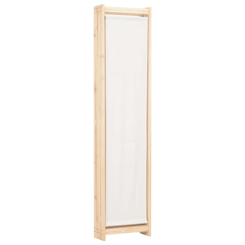 vidaXL Biombo Divisor de 4 Paneles de Tela Decoración Hogar Casa Jardín Bricolaje Salón Comedor Ambientes Habitaciones Separador 160x170x4 cm Crema