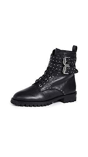 Rebecca Minkoff Women's Jaiden Stud Combat Boots, Black, 10 M US