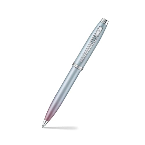 Image of Sheaffer Expressions Gift Set 100 9376 Blue and Pink Pearlised Gradient Ballpoint Pen with Chrome plated Trims and Small Notebook