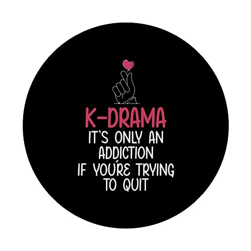 Korean Culture Kdrama K-Pop Watching K-Drama Telenovela PopSockets Swappable PopGrip, Black - Image 3