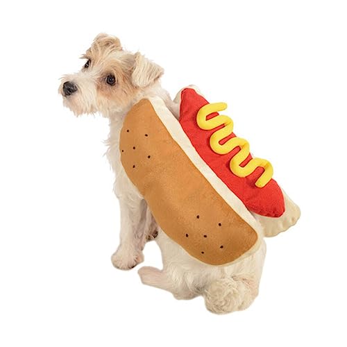 UKCOCO Hundekostüm Hot Dog Anzug Für Haustiere Lustiges Warmes Cosplay Outfit Für Kleine Hunde Und Katzen Bequemes Tierkostüm Für Outdoor Und Fotosession Größe L