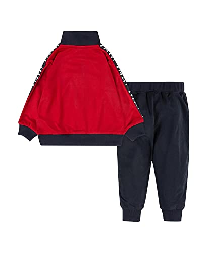 Jordan Boy`s Jumpman Logo Sideline Tape Full Zip Jacket & Pants 2 Piece Tracksuit (Red(85A449-KR5)/Black, 12 Months)2
