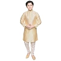 Boys Jacquard Kurta With Straight Trouser Mehandi Wedding Outfit 1003 (UK, Age, 6 Years, Regular, Cream)