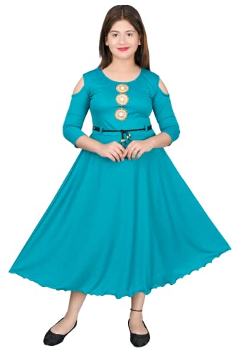 Image of SFC Fashion Cotton Casual Solid Midi Frock Dress for Girls