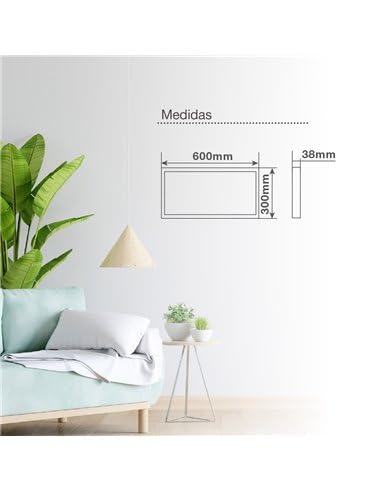 Pannello da superficie LED rettangolare Kisongo 60x30cm 24W 4200K Nero