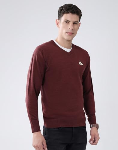 Image of Monte Carlo Men's Regular Fit Pullover | Solid V Neck Style | Full Sleeves Pull On | Warm & Stylish Winter Fashion Sweater | Winter Sweater for Men's