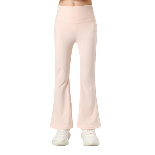 WISREMT Girls Flared Leggings Black Flares Elastic Waist Dance Yoga Pants Bell Bottoms Soft Trousers for Kids Age 3-14 Years2