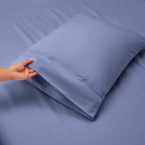 Image of Hearth & Harbor Extra Deep Pocket Queen Sheets - 4 Piece Hotel Luxury Queen Sheet Set Fits Up to 24 inch Mattress - Ultra Soft Luxury Queen Bed Sheet Set - Soft & Breathable, Queen, Steel Blue