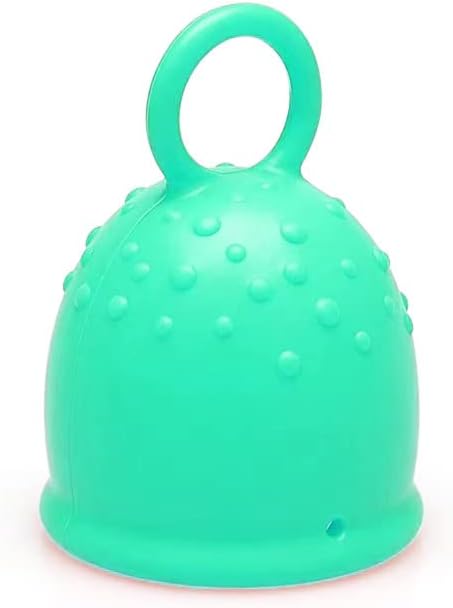 ViiNA Copa menstrual con anillo de fácil extracción suave flexible sin fugas protección de 12 horas 100 silicona de grado médico reutilizable azul L