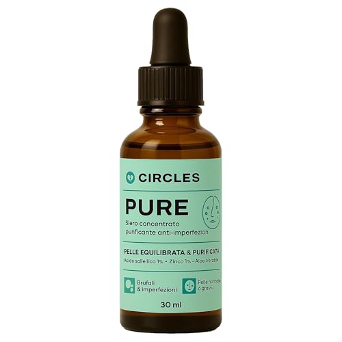 Siero Anti-Acne & Cicatrici PURE | Zinco + Acido Salicilico | Azione Rapida su Brufoli, Segni e Imperfezioni | Formula Naturale e Vegana – 30 ml Viso, Petto, Glutei | Circles Made in France