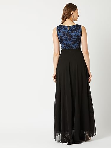 Image of Miss Chase Women's Round Neck Cap Sleeves Lace Knee -Long Skater Dress