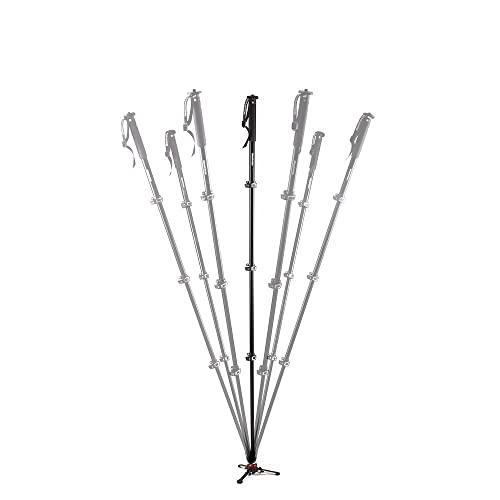 Manfrotto Video Monopod XPRO+, Camera and Video Support Rod with Video Head, 4-Section in Aluminum with Fluid Base, Photography Accessories for Content Creation, Video, Vlogging