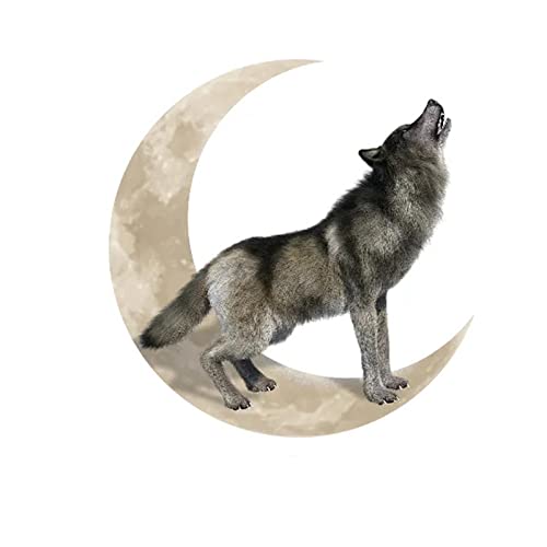 LPOIU Lobo aullando y luna, decoración de pared de 31.8 pulgadas, metal lobo aullando y luna, escultura de pared para decoración de casa granja Cover