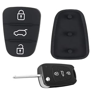 Car Key Button, 3 Button Car Key Rubber Button Pad, Kia Keychain Cover Replacement 2 PCS Compatible with Kia Sportage Ceed Soul Venga Hyundai I10 I20 I30 Ix20 Ix35 Car Key Shell Accessories