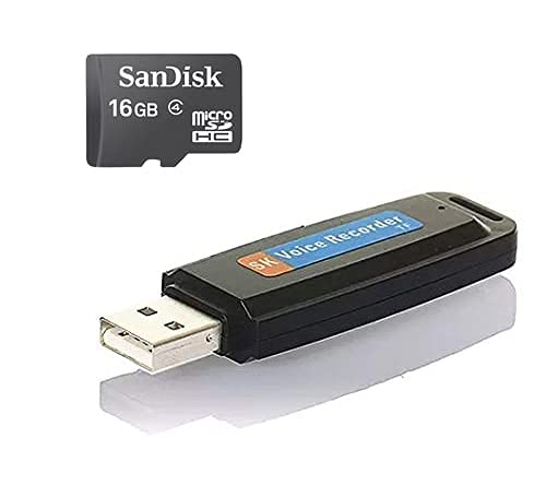 AZYLYN Spy Hidden Mini Digital Voice Audio Recorder Device | Small Size Mini | Portable | in Built Microphone mic | Dictaphone | Without Light | (Updated Model 2021)(Black and Blue) (16 GB)