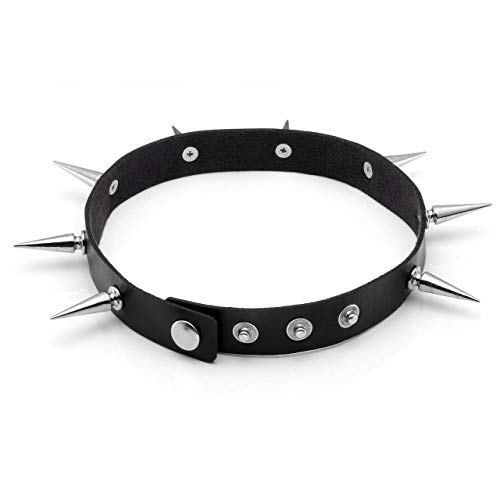 Manfnee Punk Gothic Bracelet Spike Rivet Cuff Bangle Metal Studded Wristband Necklace Adjustable4