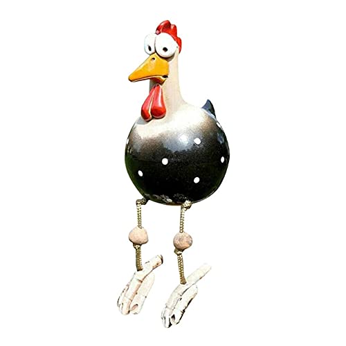 LuukUP Poule Decorative Jardin-Poulet Cour Art Résine Coq Statue-Drôle Daze Coq Jardin Enjeux Sculptures-Jardin Résine Artisanat Animal Sculpture Ornement (D) Cover