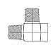 3/4" Male Pipe x 3/4" Female Pipe x 3/4" Male Pipe Tee Steel