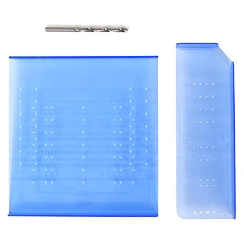 Gtwinsone Handle Hole Template Kit Cabinet Hardware Template Door Drilling Mounting Plastic Templates with Drill Bit Combo Drawer Pull Fitting Installation Tool for Kitchen Cupboard Drill Template Cover