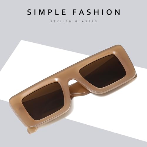 Lunettes de soleil rectangle UV400 pour un style rétro chic au quotidien