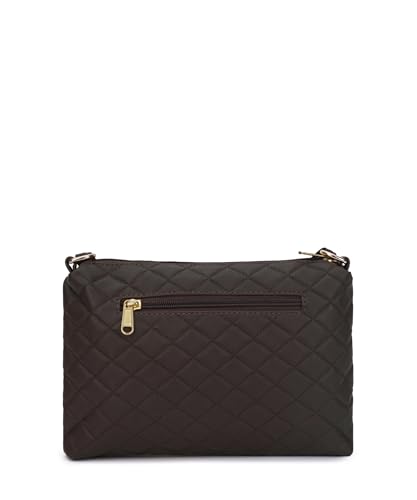 Image of Cross Body Sling Bag for Girls /Women| Leather Sling Bag|Women's Sling Bag | Crossbody Bag | Classic Sling Bag | Zipper closure and Adjustable Shoulder Straps (Brown)