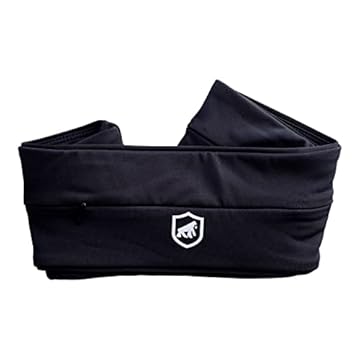 Gshield Cinto Unissex Porta Celular, Documentos e Objetos em Elastano para Corrida, Academia, Caminhada e Outros Esportes, Atomic Preto (Tamanho G)