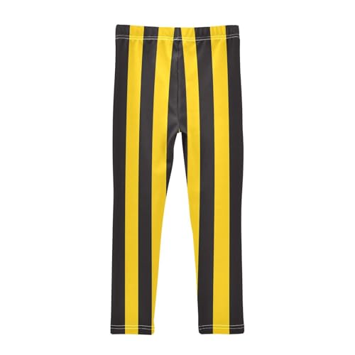 Toddler Girls Leggings Printed Yoga Pants Leggings Yellowand Black Stripe for Kids2