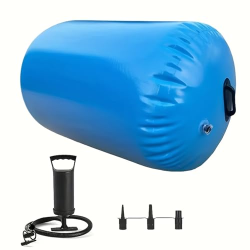 Air Roller Gymnastics Barrel Inflatable for Back Handspring Trainer Air Track Tumble Roller Mat Gymnastics Equipment for Gym Training Yoga Balance Exercise Cheerleading Home and Outdoor Use.