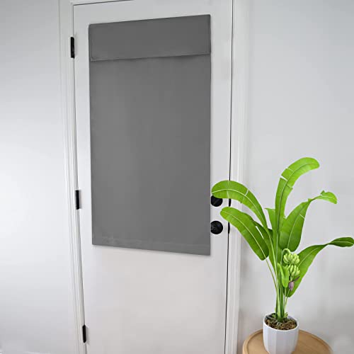 Wdfour Door Curtains For Door Window, French Door Curtains For Privacy, Easy Installed Tricia Door Panels,Front Door Sidelight Curtain Tie Up Shade, Washable Curtain 25W X 40L Inch Dark Gray, 1 Panel #TOP3
