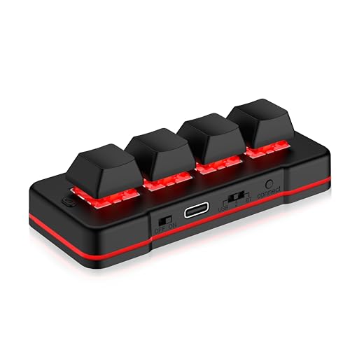 PCsensor 4 Key Mini Keypad USB Wired & BT Wireless Mini...