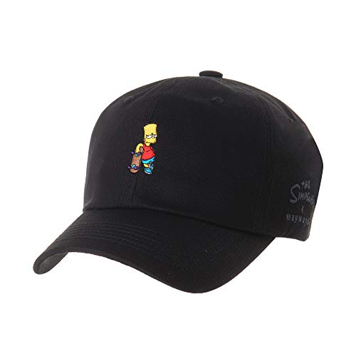 WITHMOONS The Simpsons Ball Cap Bart Skateboard Matt Groening HL1583 (Black)