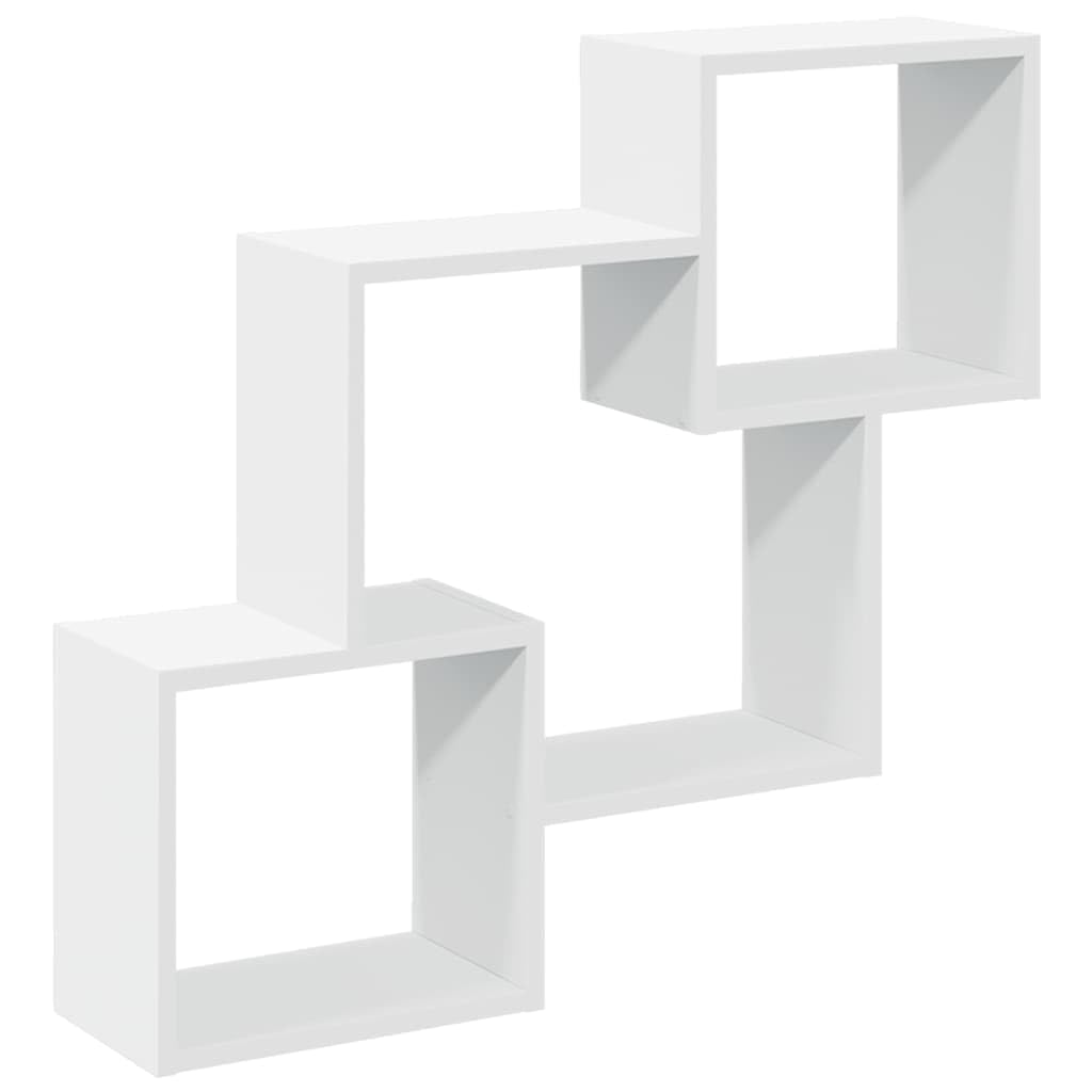 Wandschrank 78x18x71 cm Weiß Holzwerkstoff | Dekorativer Hängeschrank, viel Stauraum, platzsparend, pflegeleicht mit feuchtem Tuch