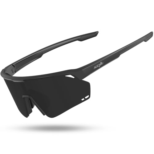 AGEYOU Polarized Sports Sunglasses for Men Women Glasses | UV400 TAC Lens,TR90 Frame,0.95oz Lightweight,Anti-Fog Side Vents,Wide-View Shield,Gifts for Running,Cycling,Fishing,Golf Gear
