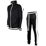 Ziuwabor Sweatsuits for Men 2 Piece Men's tracksuit Set Striped Sweatshirt Jogger Sweatpants Casual