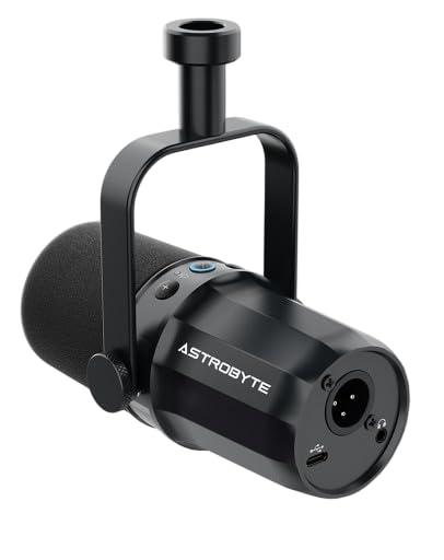 Microphone dynamique AstroByte PULSAR USB XLR avec son support de studio réglable